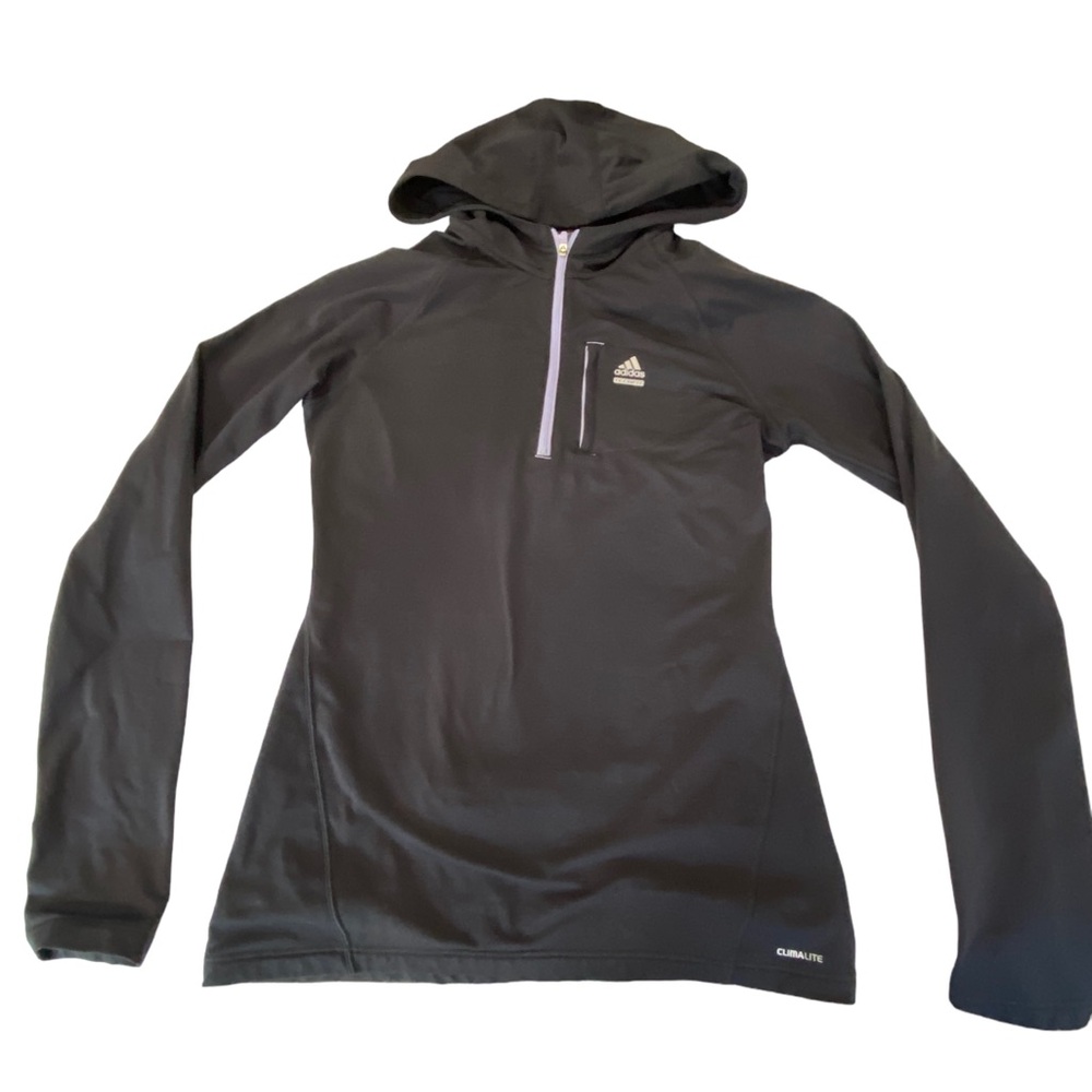 ADIDAS Gray running 1/4 zip hoodie pullover Size medium